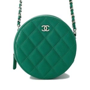 CHANEL Chain Bag Round Matelasse CocoMark Caviar Skin